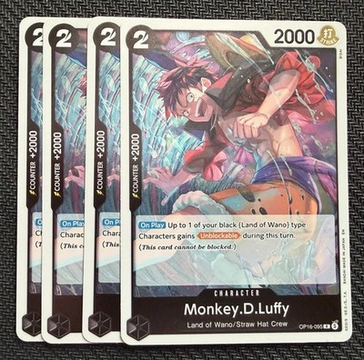 One Piece TCG - Monkey.D.Luffy OP16-095 R Playset (x4) The Time of Battle