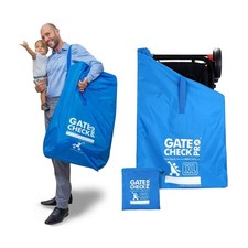 New Gate Check Pro XL Double Stroller Bag For Travel Lightweight Blue