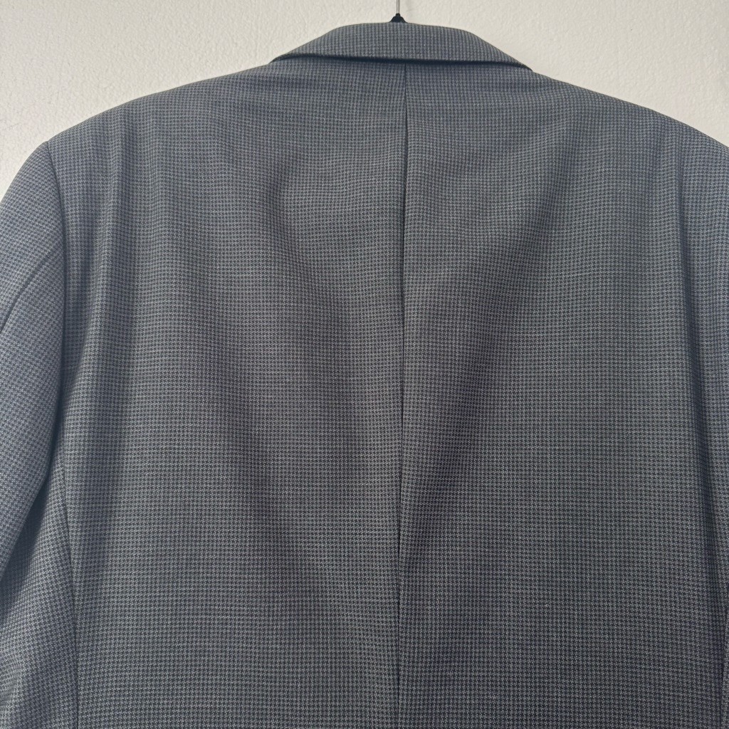 Men's BOSS Hugo Boss Gray Houndstooth Sport Coat Blazer 42R thumbnail 7