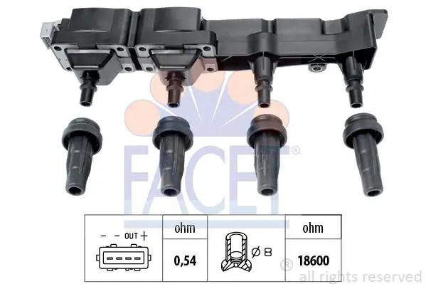 Bobina di accensione 9.6307 FACET per CITROËN PEUGEOT