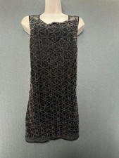 Next Petite Black Beaded Shift Dress UK 12 Cocktail Party Evening Occasion