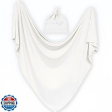 Baby Receiving Blankets with Matching Beanie Set Newborn Nursery Swaddle Unis