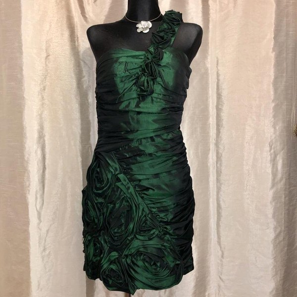 Women American Vintage Dress Green Polyester 40 /