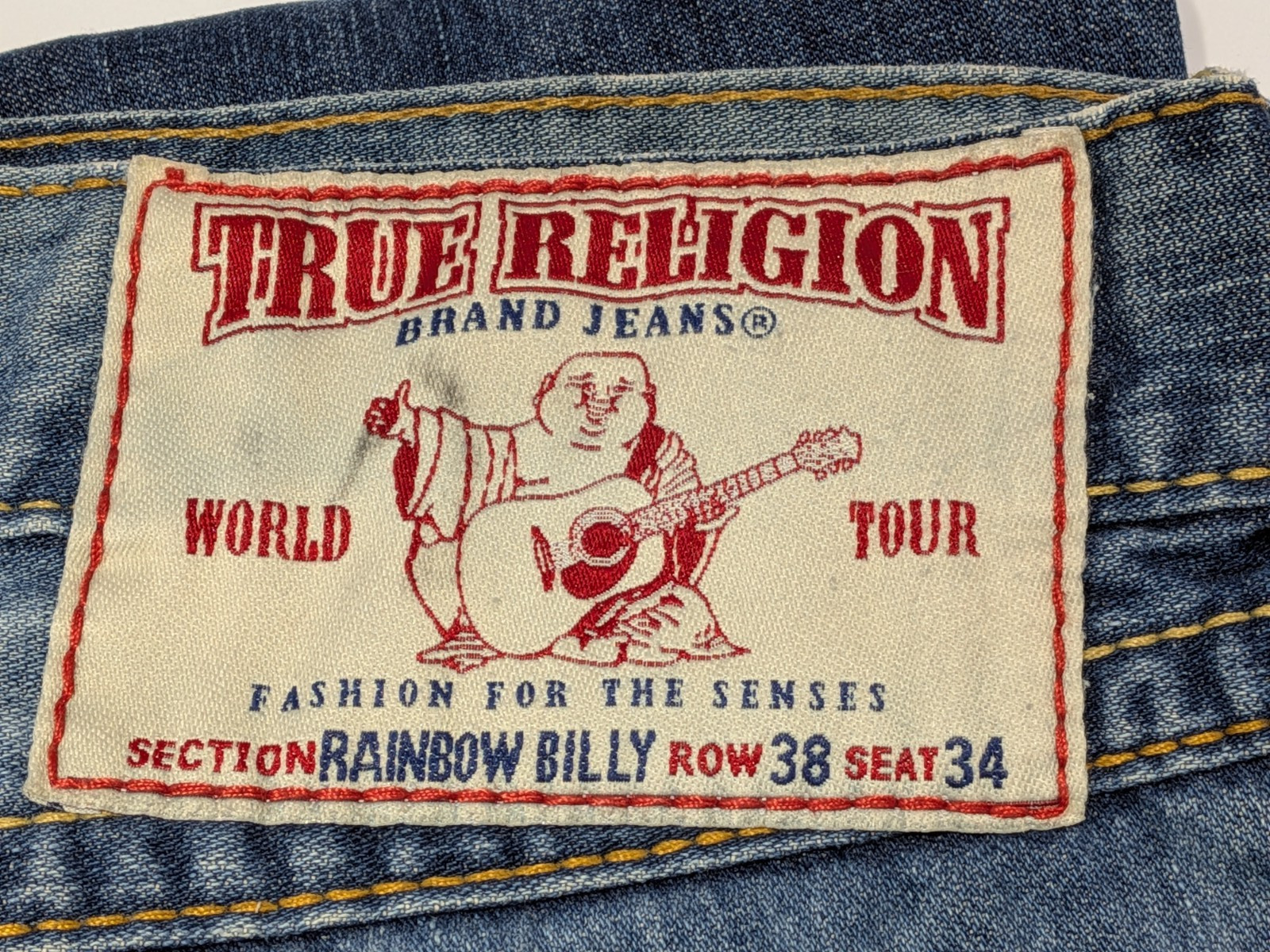 True Religion Billy Rainbow Straight Jeans Made in USA Size 38 World Tour thumbnail 10