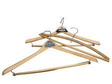 Vintage Antique Advertising Wooden Clothing Hangers Lot of 3 Clothing Cleaners