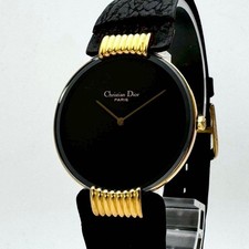 Dior Bakira Watches 47 153-2 blackDial Stainless Steel/leather Quartz Anal... Christian Dior Watch 7p Diamond Bagira Black Moon 47 153-2  main image 2