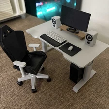 1/12 Dollhouse Miniature Computer set Desk Chair Keyboard Mouse Audio Speaker