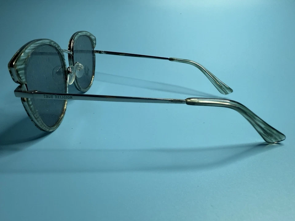 Gafas de sol True Religion SLV 55◻21-143 semi-sin montura ojo de gato, verde menta y plata Foto 3 de 4