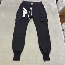 Rick Owens DRKSHDW Pants Mens Small Black Mastodon Cut Cargo Jogger Italy New