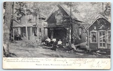 POSTCARD Wesley Avenue Willimantic Camp Connecticut 1907 Porch Posing