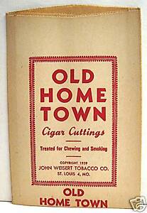 great graphics vintage unused 1920s John Weisert Cigar Clippings tobacco bag