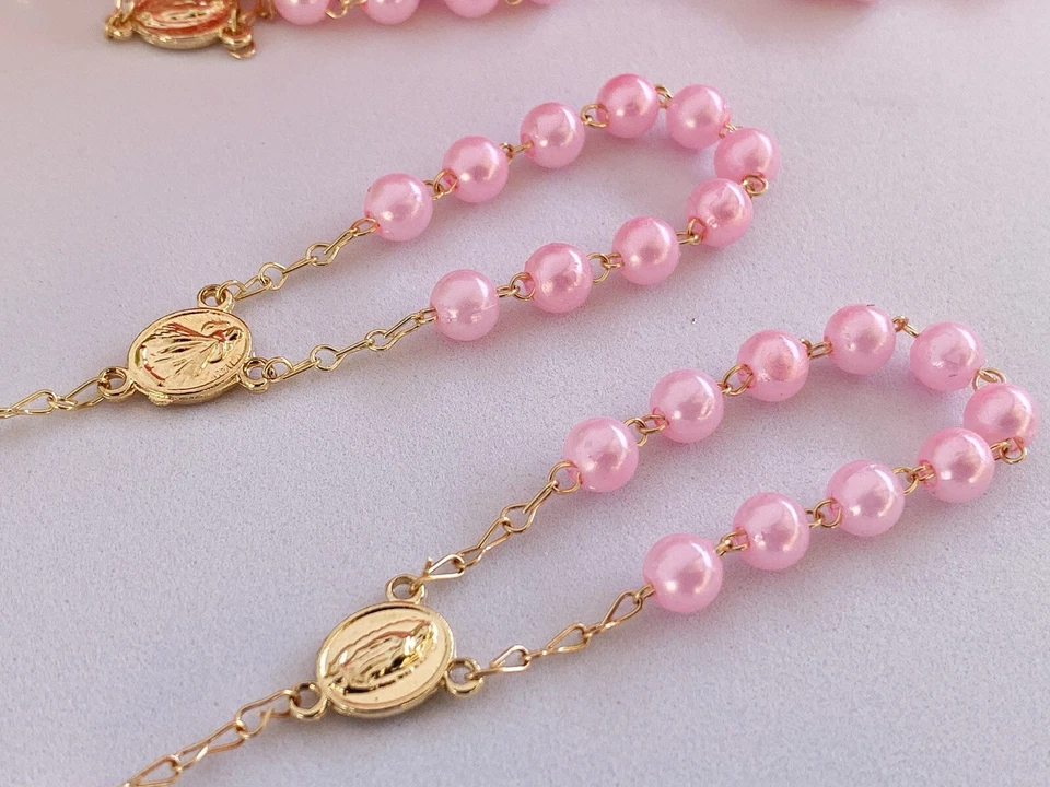 36 Favores de Bautizo Chapados en Oro Color Rosa Favores de Comunión/Recuerdos de Bautizo Foto 3 de 4