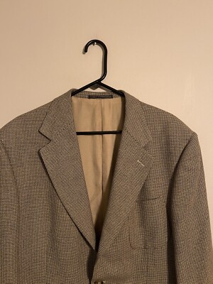 Ermenegildo Zegna Soft Silk/Wool Sam Cavato Beige Suit Coat