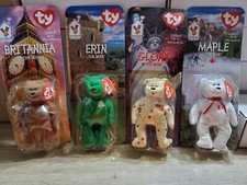 1999 TY BEANIE BABIES - MCDONALD'S INTERNATIONAL BEARS SET 4  NEW IN BOX RARE