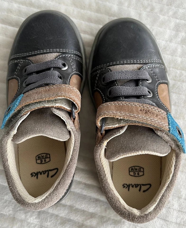 Clarks Boys Leather Suede Casual Gray Shoes Size 9 G 27 EURO NEW IN BOX - Image 3 of 4