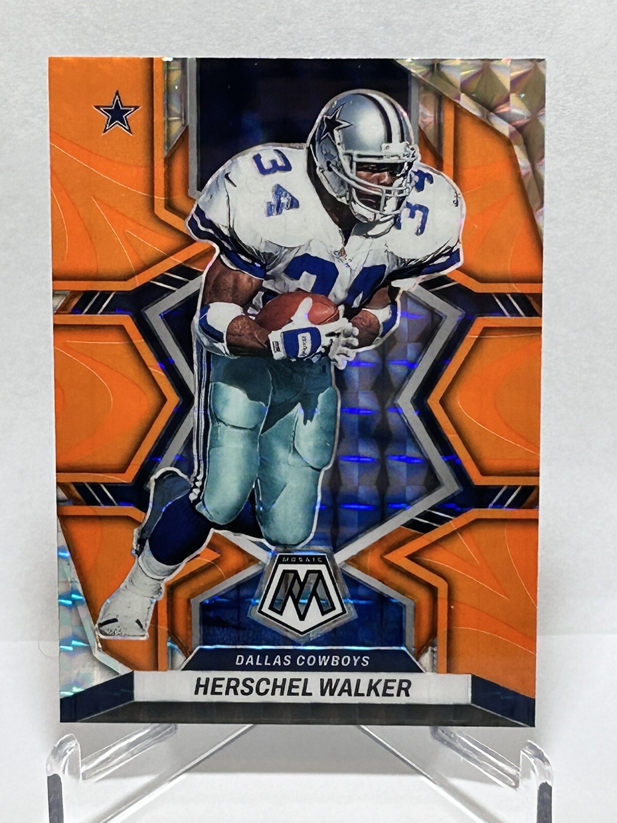 2022 Panini Mosaic Football Herschel Walker #236 Orange Mosaic Prizm