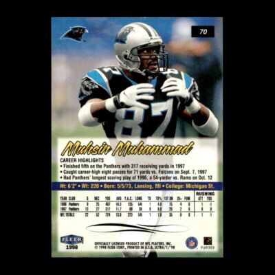 Muhsin Muhammad 1998 Fleer Carolina Panthers #70 R329R 22 | eBay