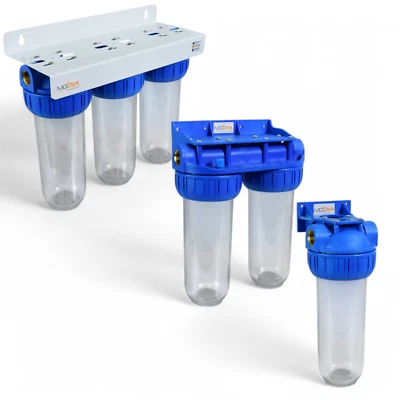 FILTRO CONTENITORE SISTEMA FILTRAZIONE ACQUA PORTA CARTUCCIA IMPIANTO 1/2-3/4-1" - Immagine 1 di 4