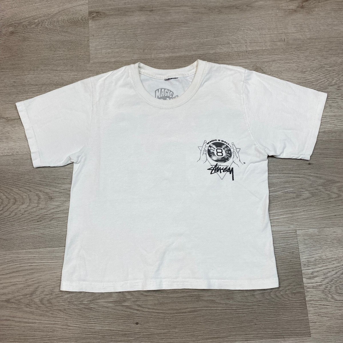 Stussy Magic 8 Ball Fortune Teller Crop Tee Shirt Women's