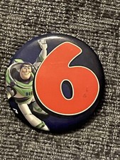 Walt Disney Pixar Toy Story Buzz Lightyear 6th Sixth Birthday Badge 6 L@@K