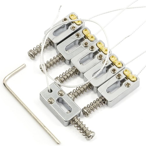 Piezo Bridge Pickup for Strat/Tele Guitar 10.5mm String Spacing Chrome - 第 1/8 張圖片