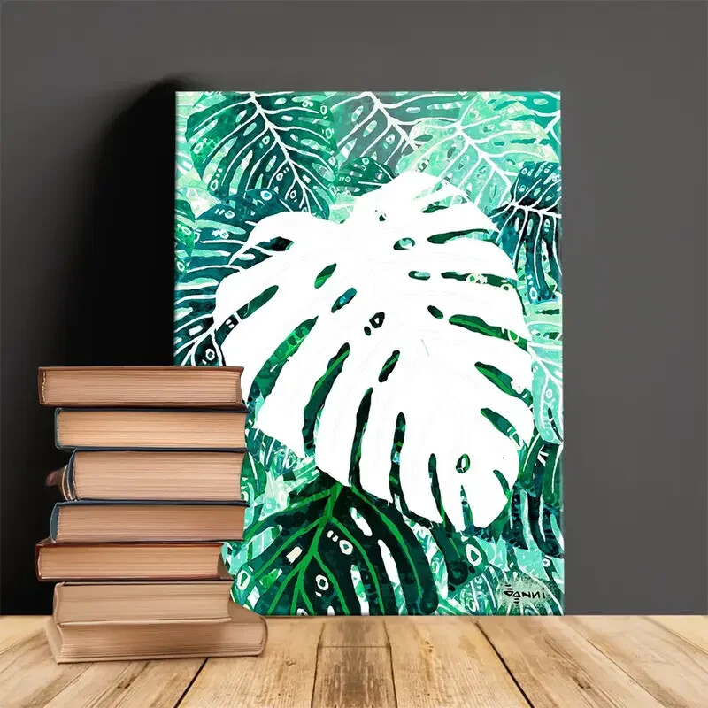 Vintage Monstera Deliciosa Wall Art  Canvas Unframed/Framed