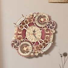 ROKR Zodiac Wall Clock 3D Wooden Puzzle Model Kids Building Toys for Adult Gifts