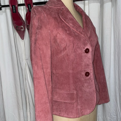 Cherokee Rose Pink Fuchsia Genuine Suede Leather Blazer S With Vaneli 6.5 Slides - Picture 10 of 23