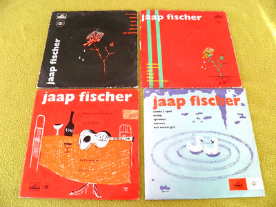 Jaap Fischer - 4 x 7'' EPs Om Je Geld / Monniken / Samba 2 April / Omdat Ik Van 