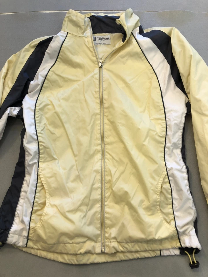 Wilson Jacket Women's Medium Light Yellow Full Zip Lightweight Windbreaker - Image 3 of 4