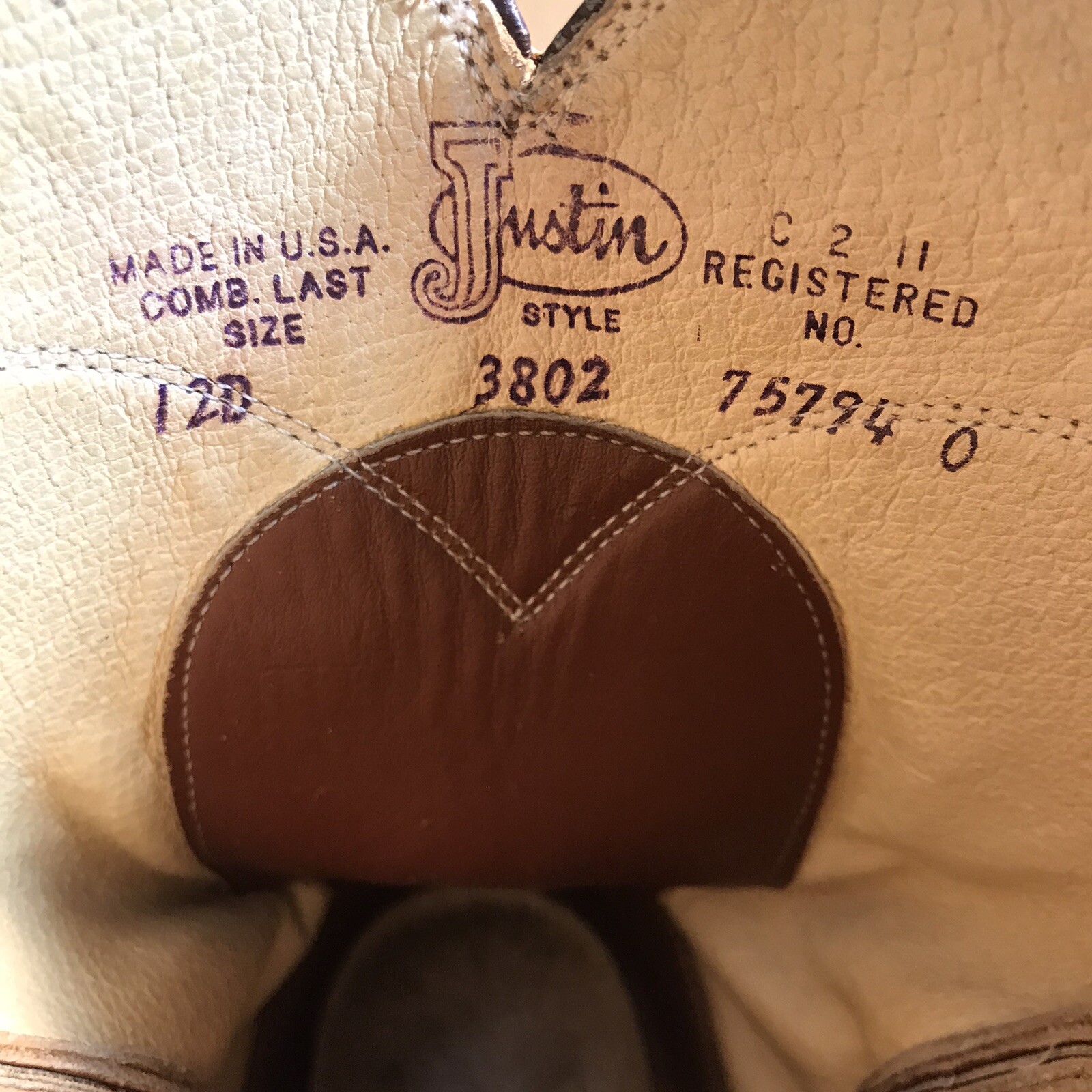 Justin Cowboy Western Boots Mens Size 12 D Brown Style 3802 Needs