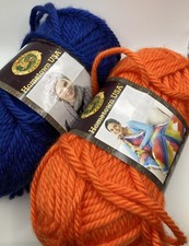 Lion Brand Hometown USA Yarn 2 Skeins Super Bulky Syracuse Orange  Ft Wrth Blue