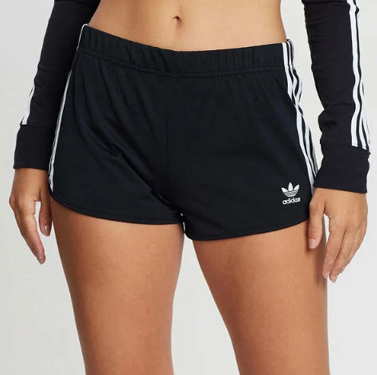 Women Yoga eBay Shorts | Pants Adidas Jersey Black Training Originals 3-Stripe DV2555