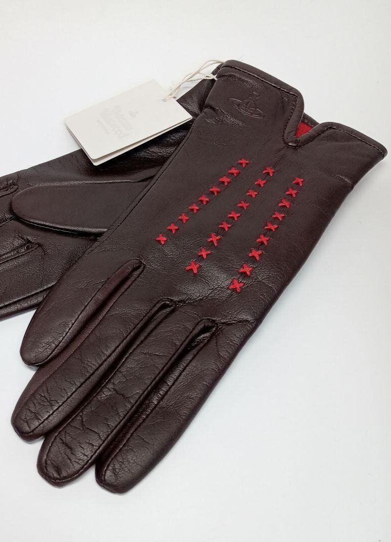 小物 Vivienne Westwood Logo Leather Glove Vivienne Westwood Women's gloves genuine leather touch panel