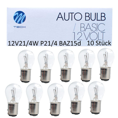 10x 12V 21/4W M-Tech Glühlampen Glühbirne Kugellampe BAZ15d P21/4W  M37w