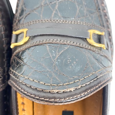 David Eden Alligator Brown Leather Horsebit Slip On Loafers  display picture 1