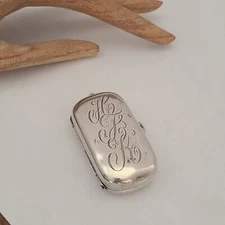 ANTIQUE RARE STERLING SILVER double SOVEREIGN CASE COIN HOLDER PENDANT 925