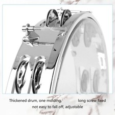10Inch Double Row Tambourine Round Musical Tambourine Metal Bells Hand Held Toy
