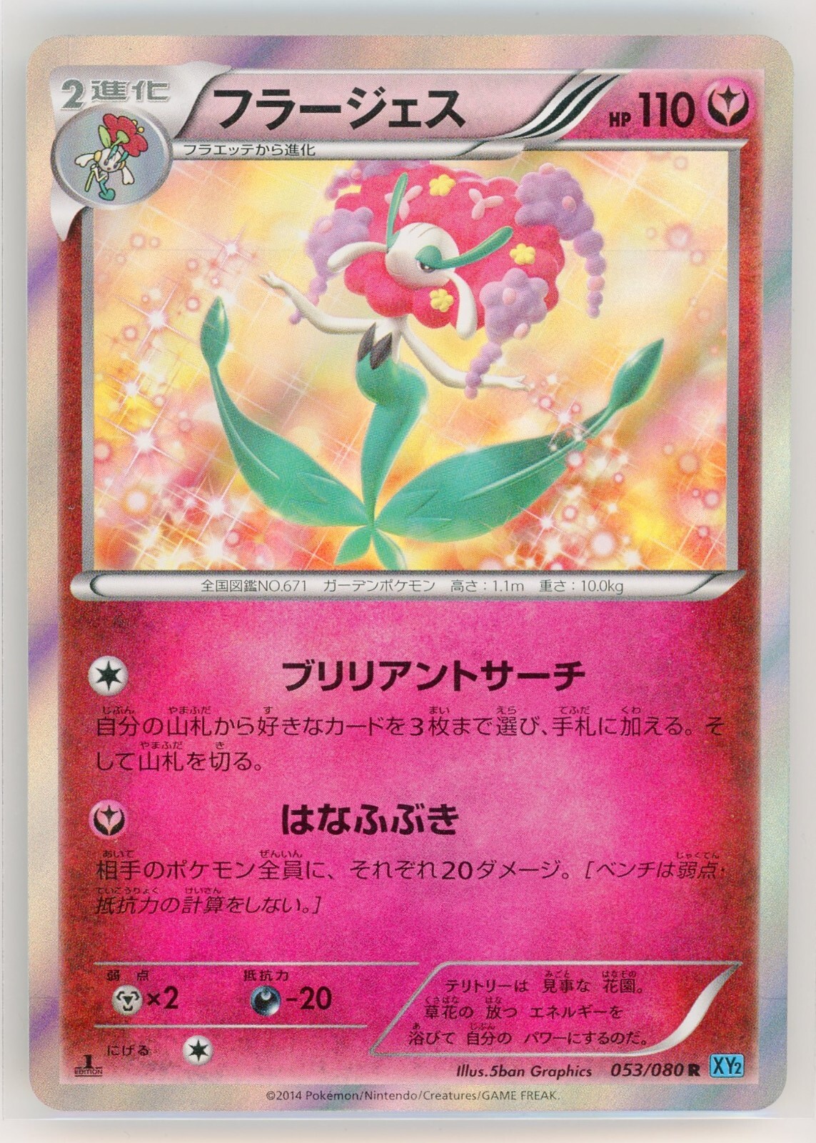 Pokemon TCG Florges 053/080 R Holo 1st Edition XY2 Wild Blaze Japanese NM