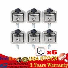 6pcs Stainless Steel Folding T Handle Tool Box Door Latch Trailer Caravan+Keys