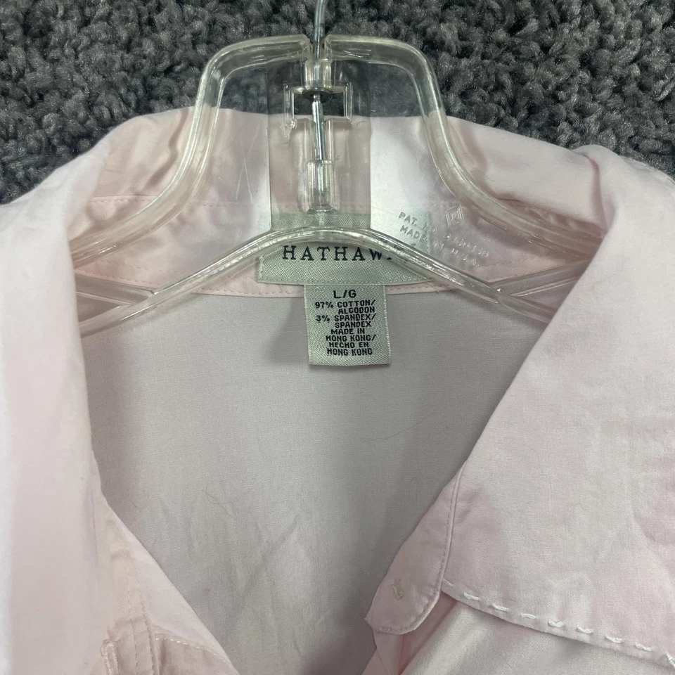 Женская рубашка Lady Hathaway размер L с длинным рукавом на пуговицах с воротником спереди светло-розовая - Изображение 4 из 4