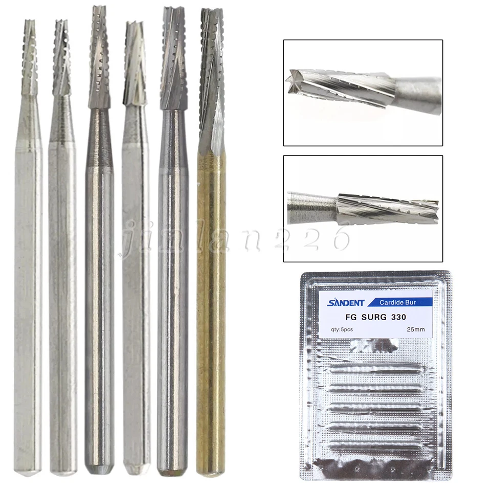 Brocas cirúrgicas dentais 330 557 FG SURG carboneto SL Bur comprimento de alta velocidade 25mm - Imagem 3 de 4