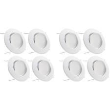 8-Pack 10W 5/6inch Gimbal LED Recessed Light Retrofit Kit, 4000K Cool White