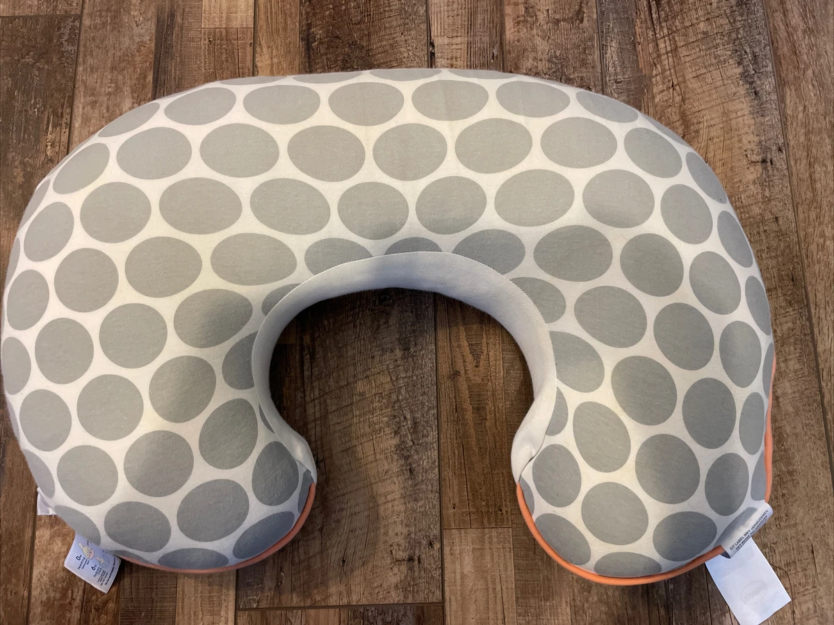 Boppy Nursing Pillow Gray White Unisex Breastfeeding Tummy Time