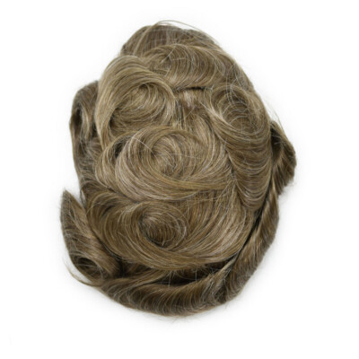 Swiss Lace Front Hair System Replacement PU Skin Mens WigMens Toupee Hairpiece