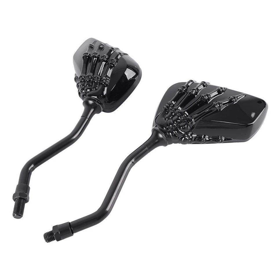 For HONDA SHADOW REBEL 750 1100 VTX VT 1300 1800 Black Skull Hand Claw Mirrors - Изображение 3 из 4