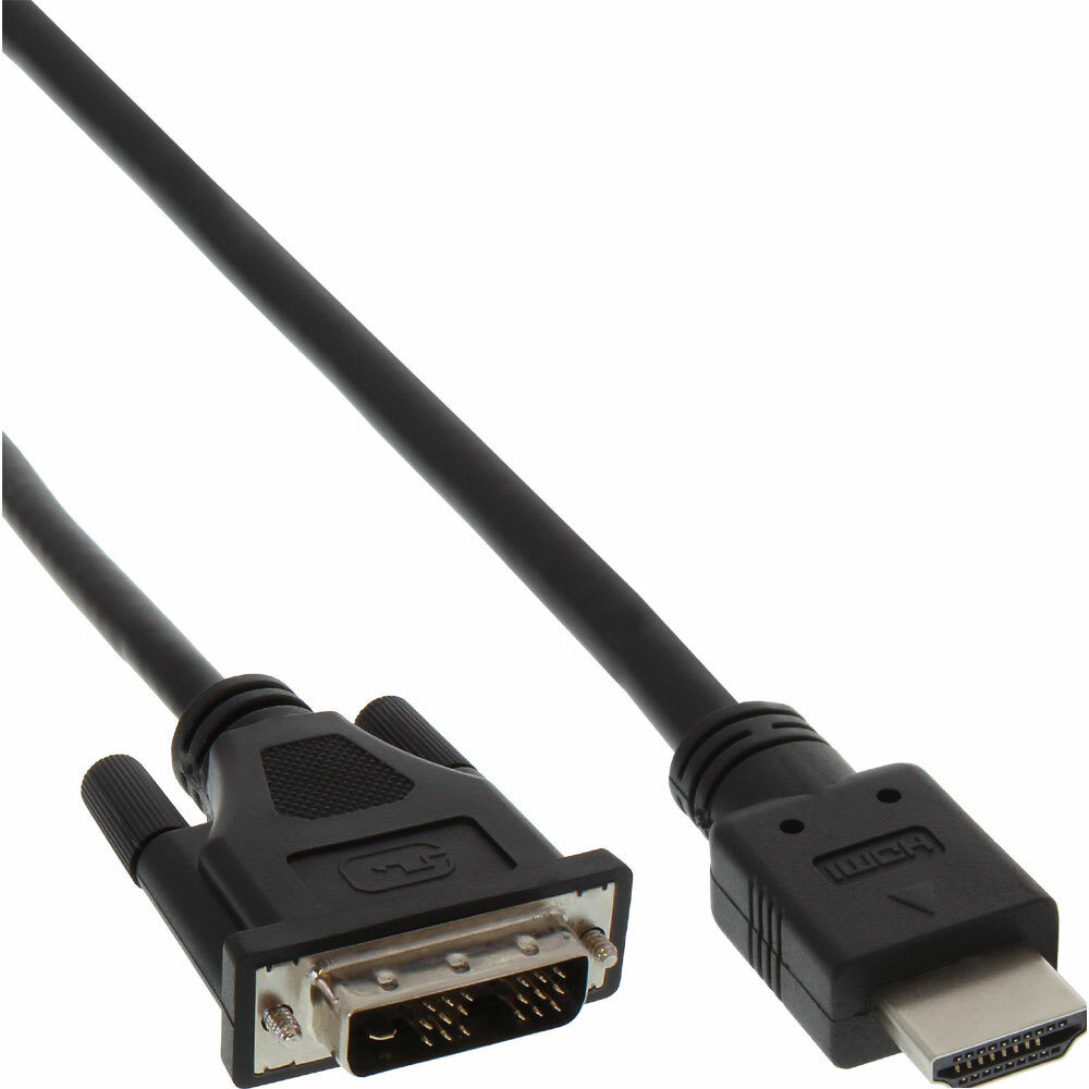 Inline® Adapterkabel Hdmi™ Stecker Zu Dvi 18+1 Stecker Schwarz 5m
