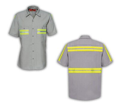 Reed Work Shirts Enhanced Visibility Hi Vis Men&#039;s Industrial Uniform | eBay
