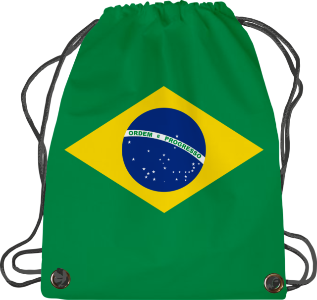 U24® Turnbeutel Sportbeutel Gymbag Fahne Flagge Brasilien