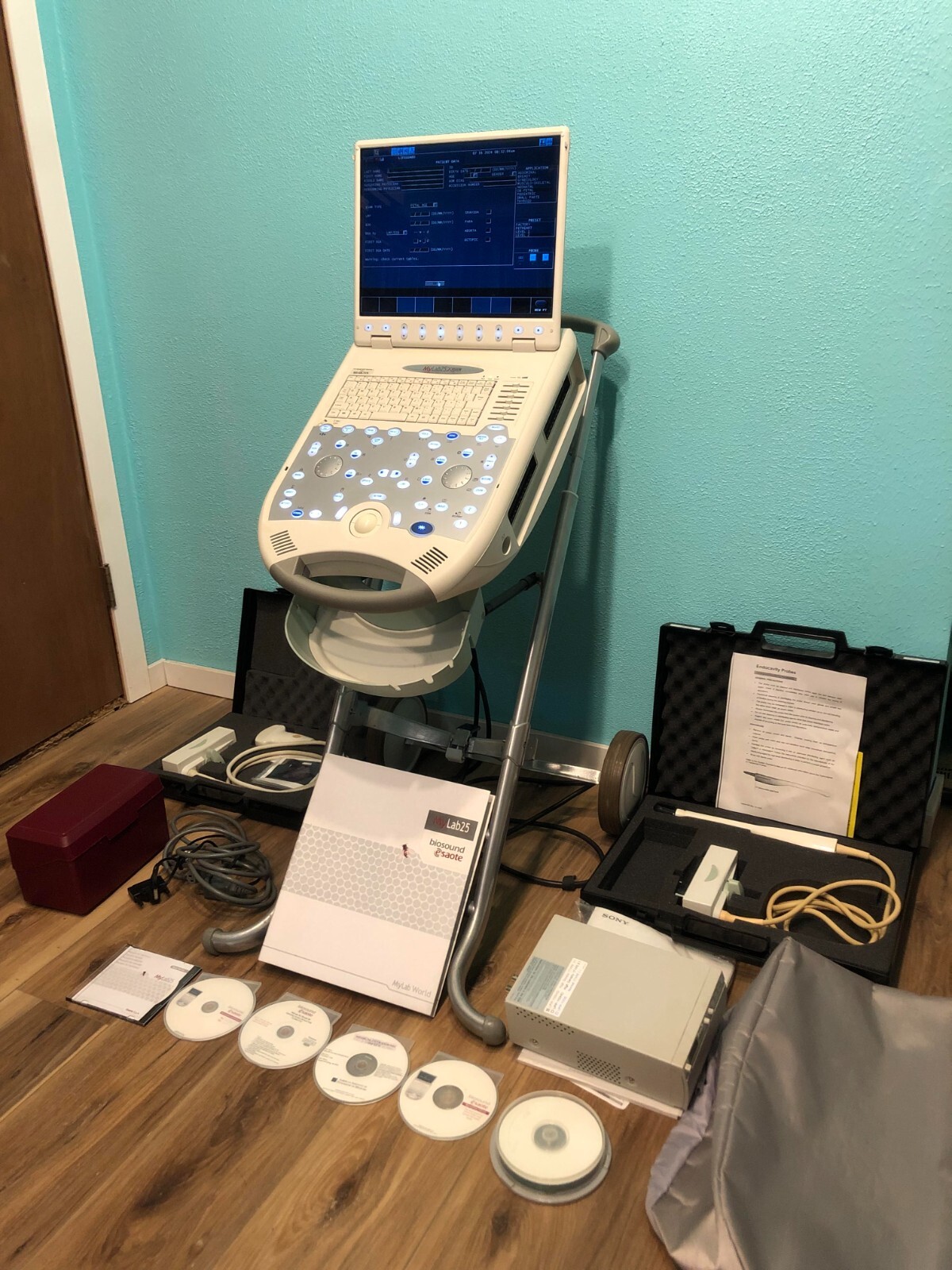 Esaote Biosound MyLab25 Ultrasound Machine with Dopplers, Printer, Manual       